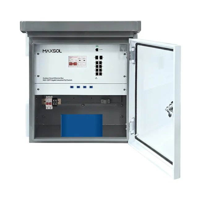 Gemanagte industrielle PoE-Switchbox für den Außenbereich, 8GE+2GF, 288-Wh-Akku
