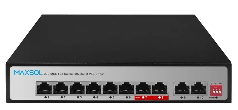 Unmanaged Gigabit-PoE-Switch PS1802G mit acht PoE-Ports