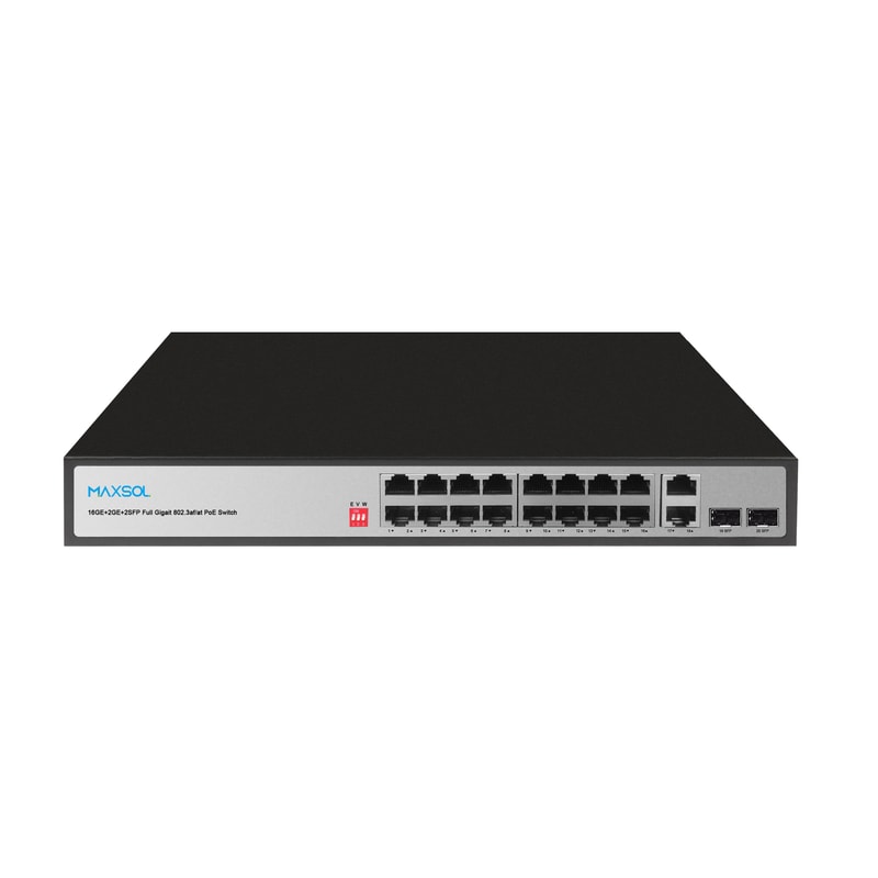 Unverwalteter 16-Port-Gigabit-PoE-Switch mit hoher Reichweite, 200 W
