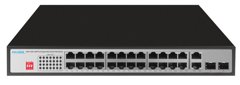 Unverwalteter 24-Port-Gigabit-PoE-Switch mit hoher Reichweite, 300 W
