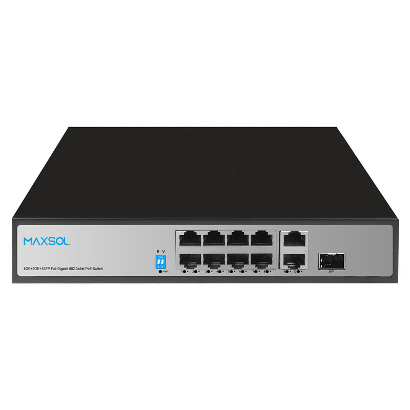 PS1802FG: 8-Port-Gigabit-PoE+-Switch mit RJ45/SFP